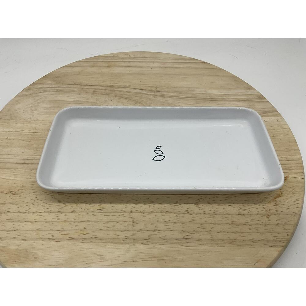 Grove Collaborative White‎ Ceramic Vanity Tray Small Rectangular Bathroom Sink